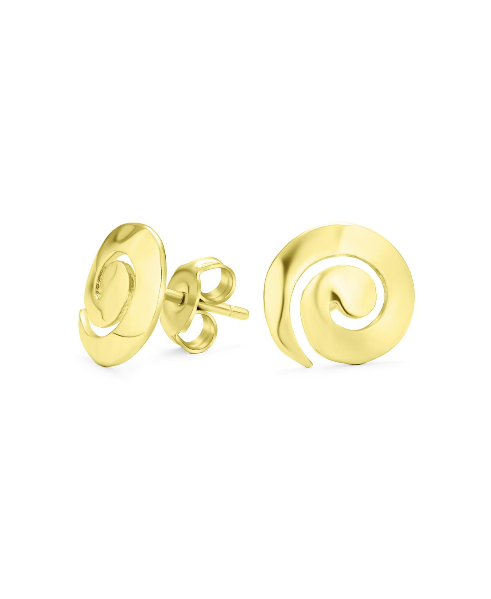 Серьги-гвоздики Bling Jewelry Geometric Boho Round Swirl, серебреное покрытие .925 Sterling Silver