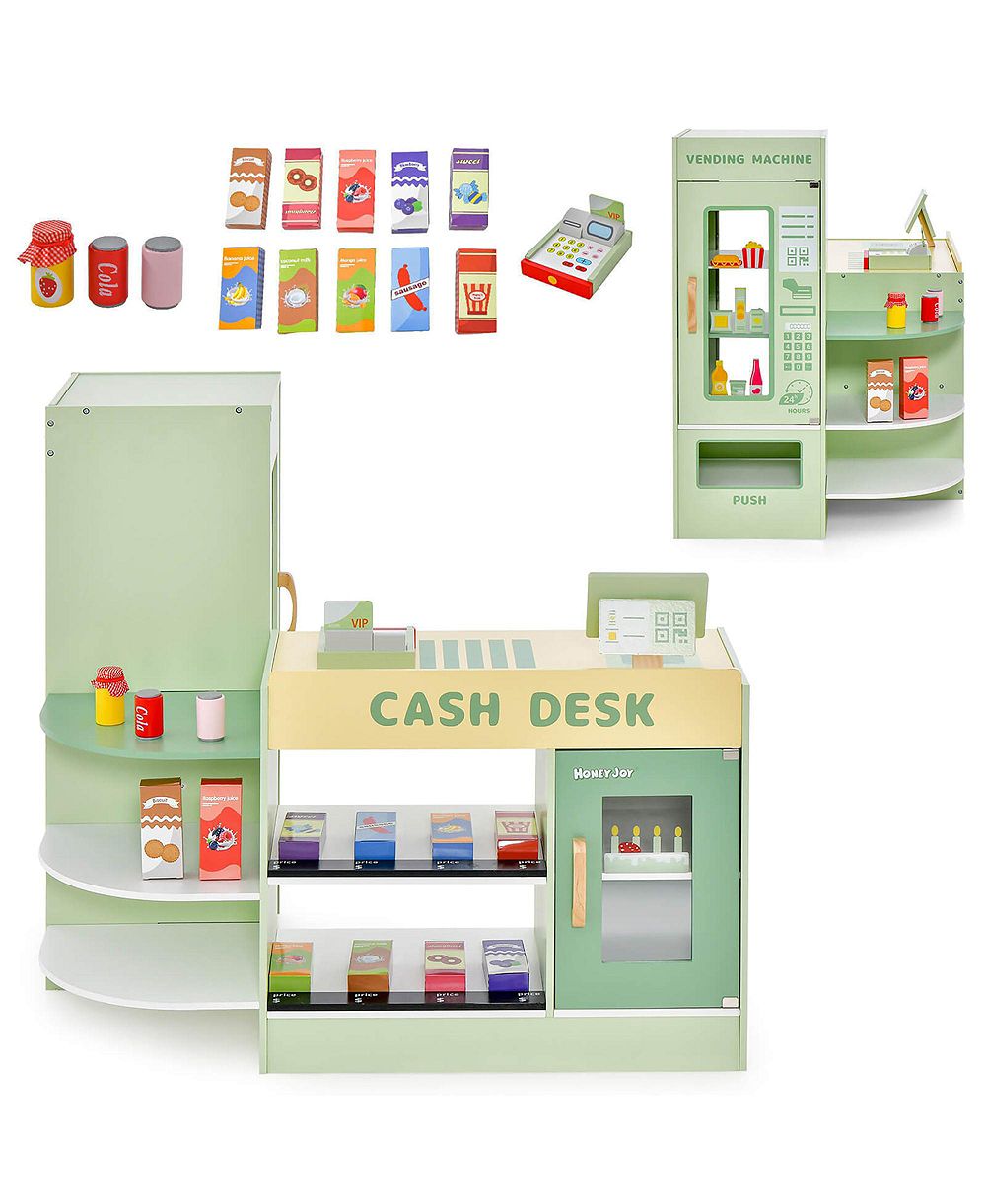 Игровой набор Gymax Wooden Supermarket Play Toy
