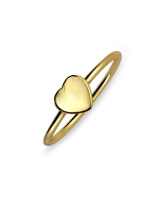Bling Jewelry Маленькое серебряное кольцо с сердцем, позолоченное стерлинговое серебро