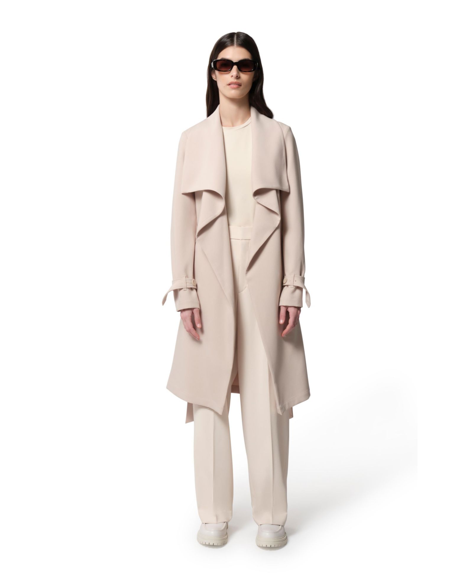 Soia & Kyo Womens OLIVIA Relaxed-Fit Belted Trench With Cascade Collar
