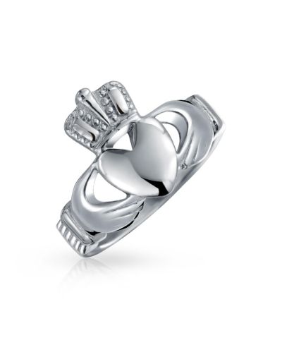 Bling Jewelry Friendship Promise Celtic Heart Claddagh Ring Stainless Steel
