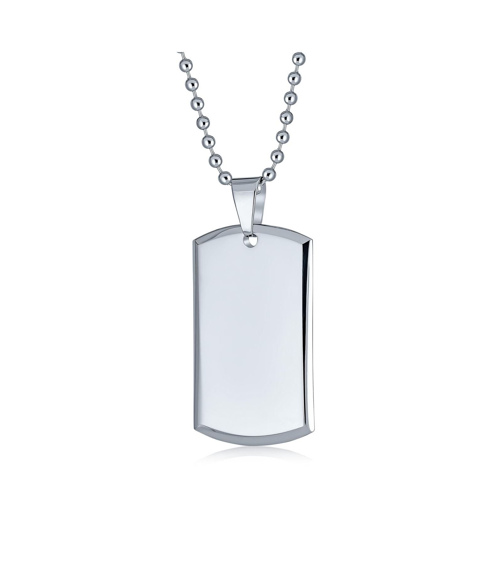 Подвеска-кулон в стиле армейского жетона Bling Jewelry из нержавеющей стали с шариковой цепочкой