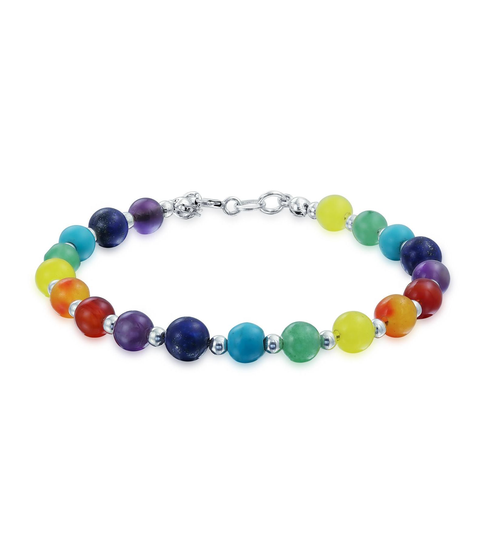 Bling Jewelry браслет Chakra Healing из стерлингового серебра, 7 Inch