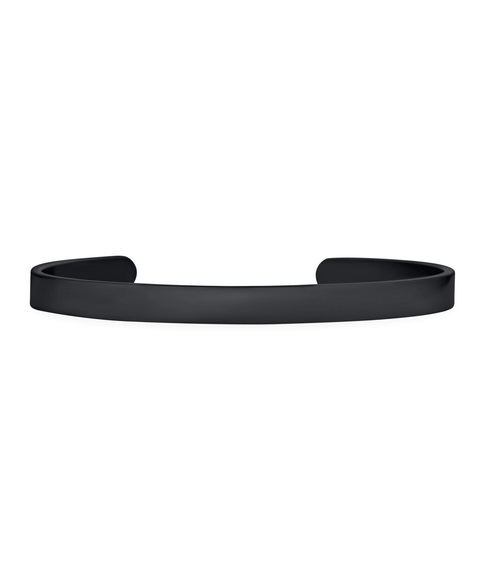 Bling Jewelry Stackable Flat Slender Cuff Bangle Bracelet Black Tone Stainless Steel
