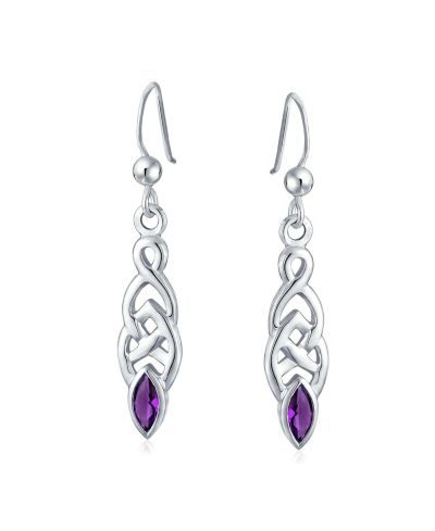 Bling Jewelry Серьги-подвески Celtic Love Knot с CZ в стерлинговом серебре