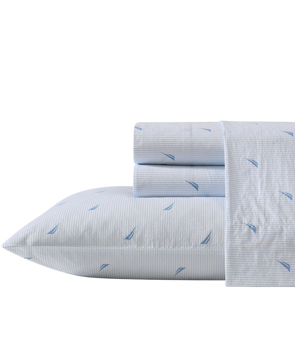 Nautica Printed 200-Thread Count Cotton Percale 4-Pc. Sheet Set, Queen