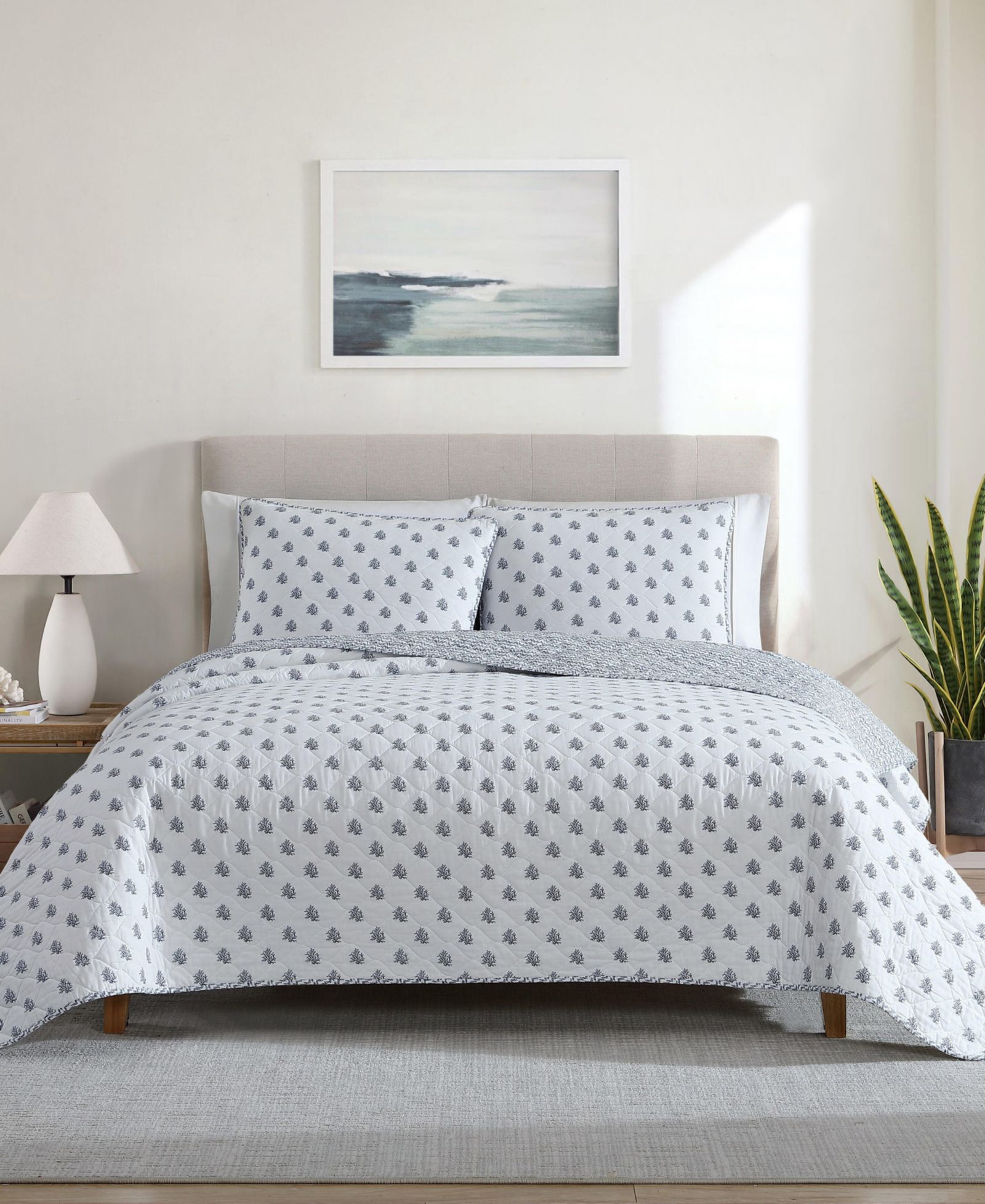 Nautica Coral Beach Reversible 3-Pc. Quilt Set, Full/Queen