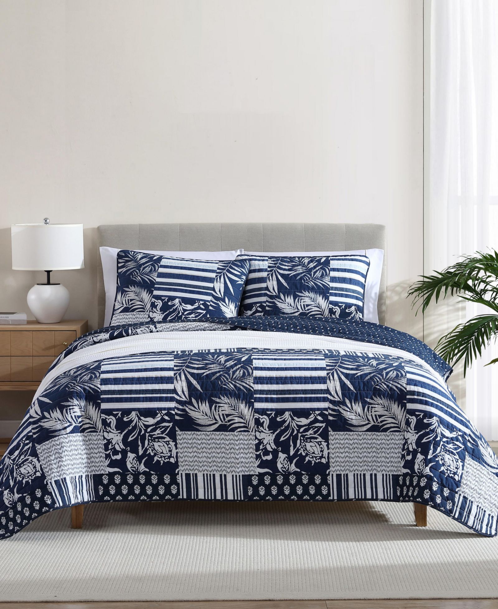 Nautica Avalon Patchwork Reversible 3-Pc. Quilt Set, King