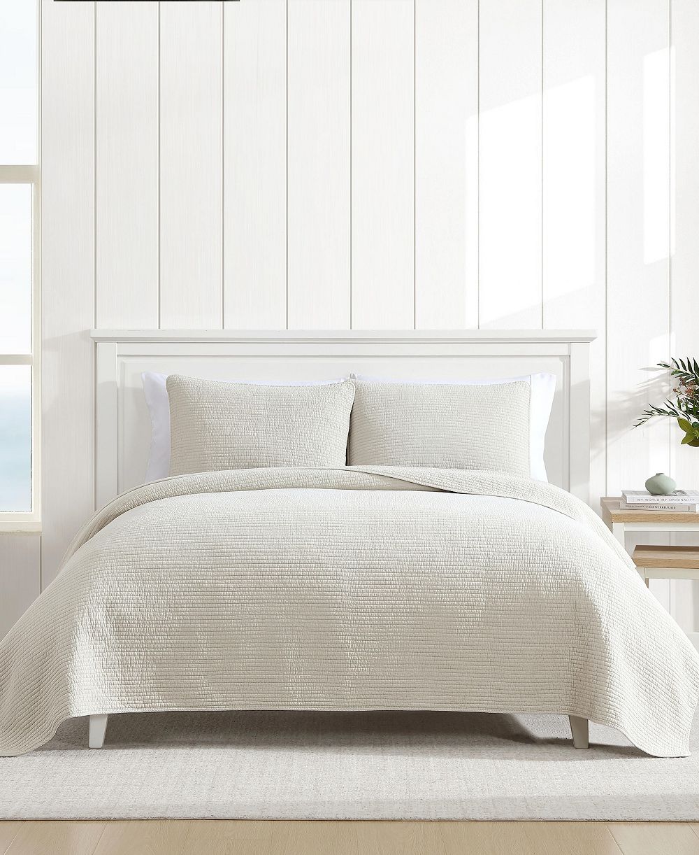 Nautica Seashore Stitch Washed 3-Pc. Quilt Set, Full/Queen