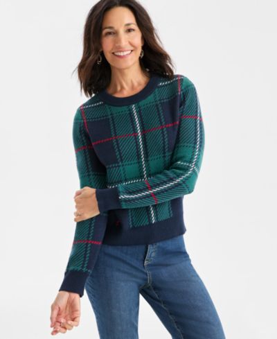 Свитер Style & Co Women's Plaid Crewneck Pullover