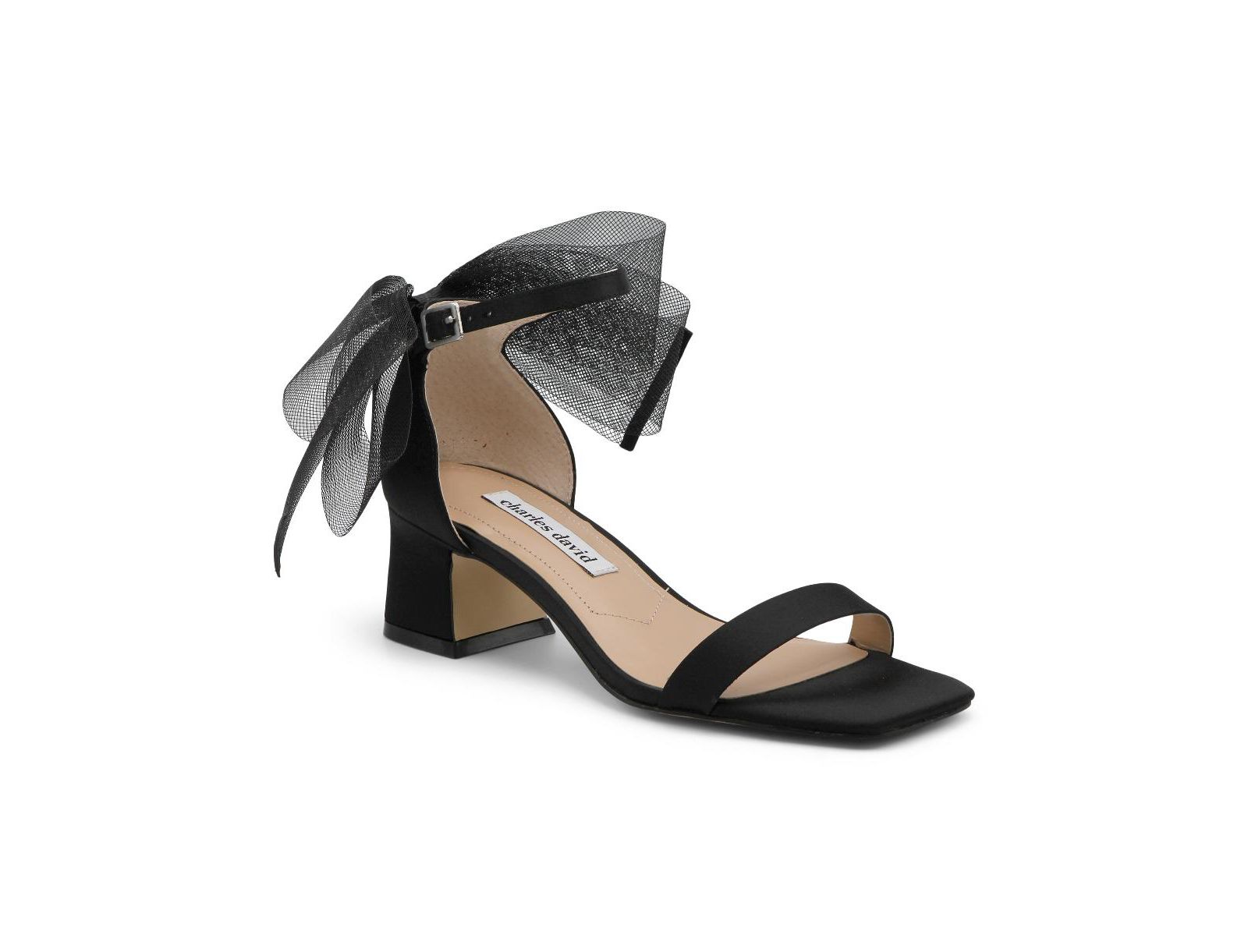 Charles David Женские босоножки Riley Chunky Heel с шифоновым бантом
