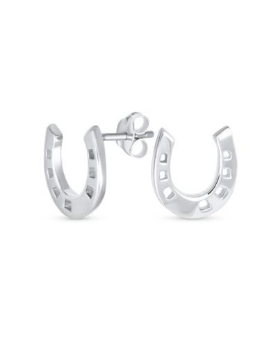 Серьги-гвоздики Bling Jewelry Good Luck Horseshoe Sterling Western Jewelry