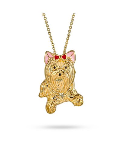 Жёлтое ожерелье Bling Jewelry с кулоном в виде собаки