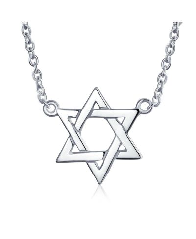 Серебряное ожерелье Bling Jewelry с кулоном «Звезда Давида» из стерлингового серебра .925