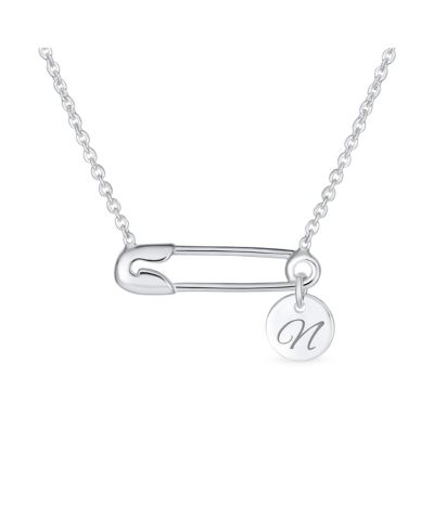 Bling Jewelry Sideways Safety Pin E Pendant Necklace for Solidarity Sterling Silver