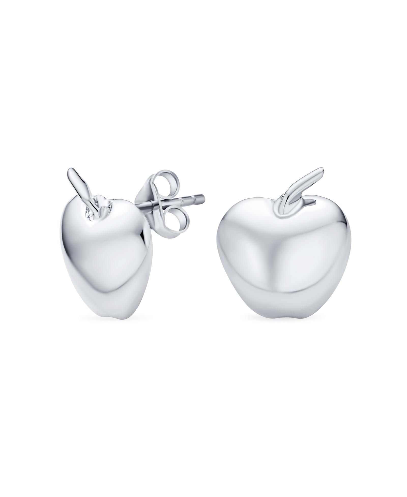 Bling Jewelry Серьги-гвоздики Apple Rose Gold Plated Sterling Silver