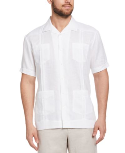 Cubavera Men's 100% Linen Short Sleeve 4 Pocket Guayabera Shirt