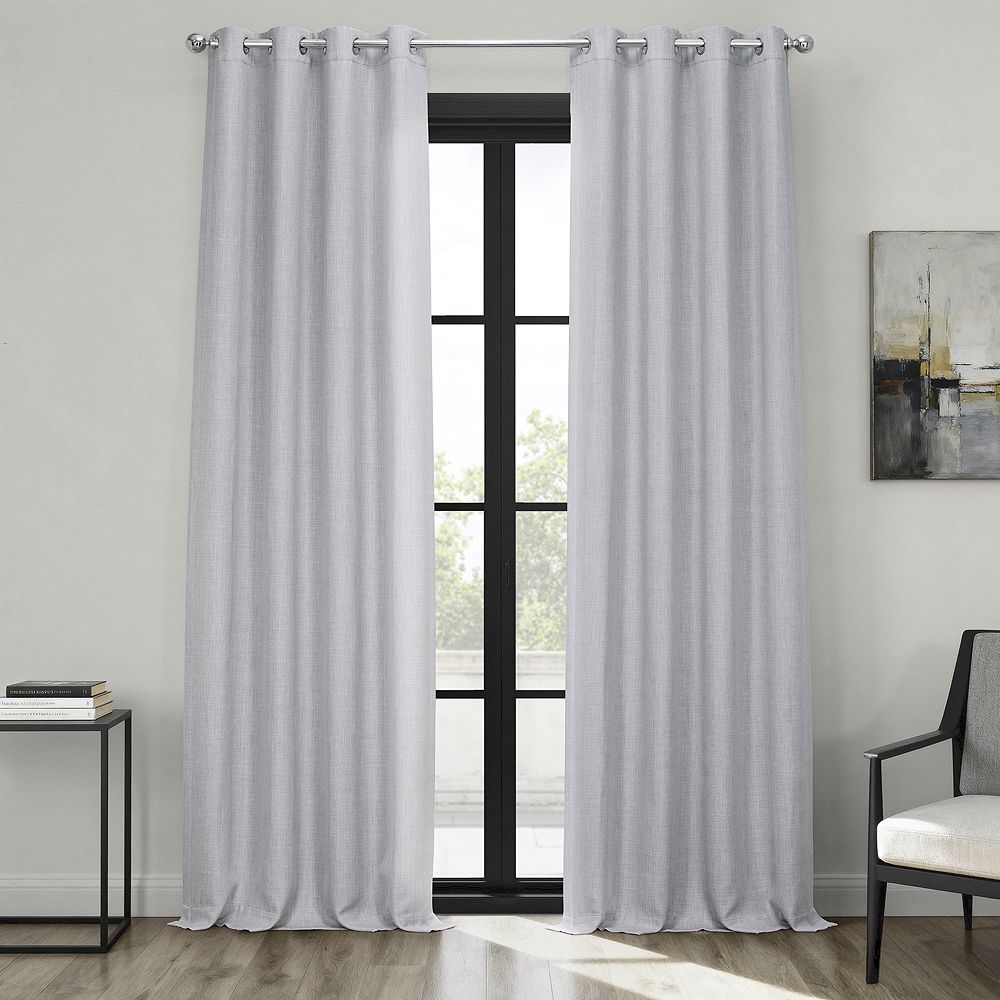 Шторы Half Price Drapes с люверсами из искусственного льна, затемняющие комнату, для спальни и гостиной (1 панель)