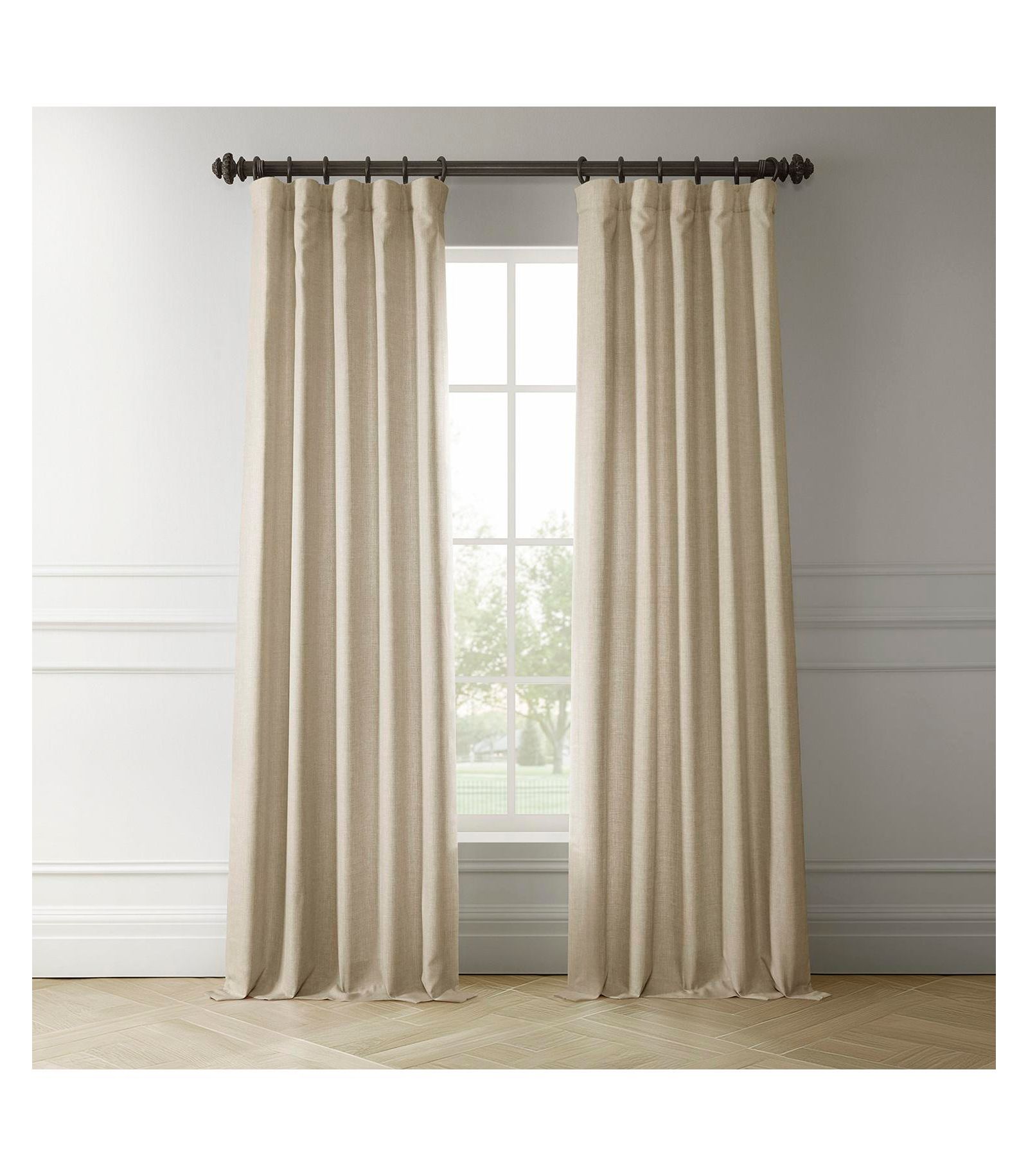 Half Price Drapes Итальянская штора из искусственного льна для затемнения комнаты