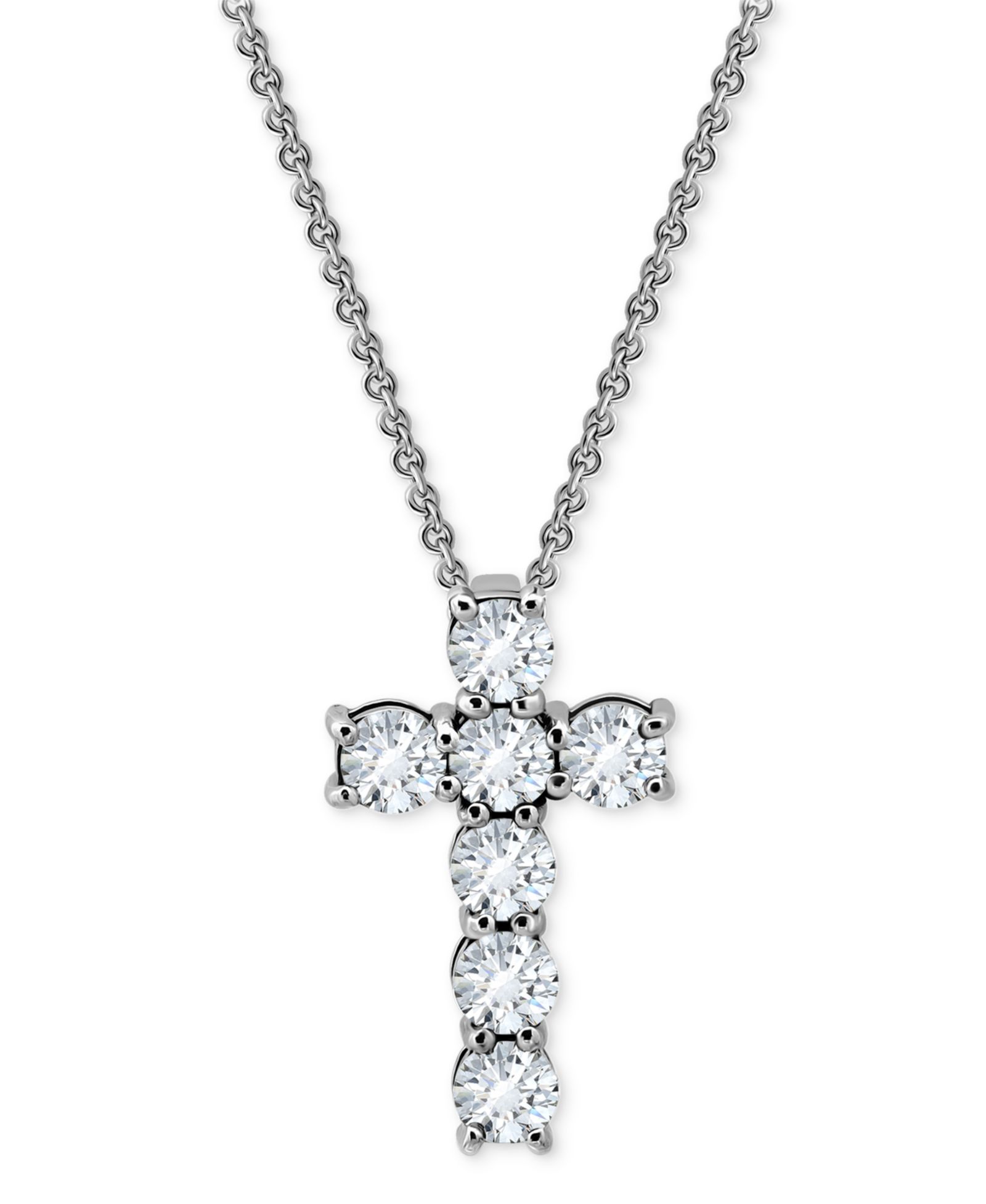 Giani Bernini Round Cubic Zirconia Chunky Cross Pendant Necklace, 16" + 2" extender