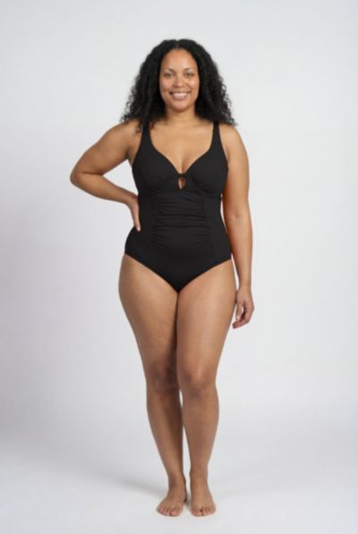Swimsuits for All Women's Shirred Underwire One Piece Swimsuit