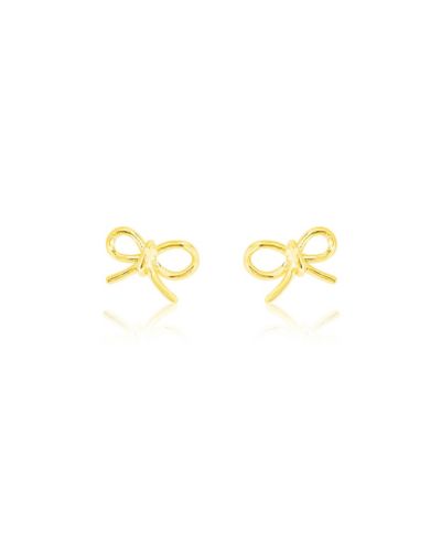 Etoielle Yellow Gold Tone WIre Bow Earrings Mini Studs