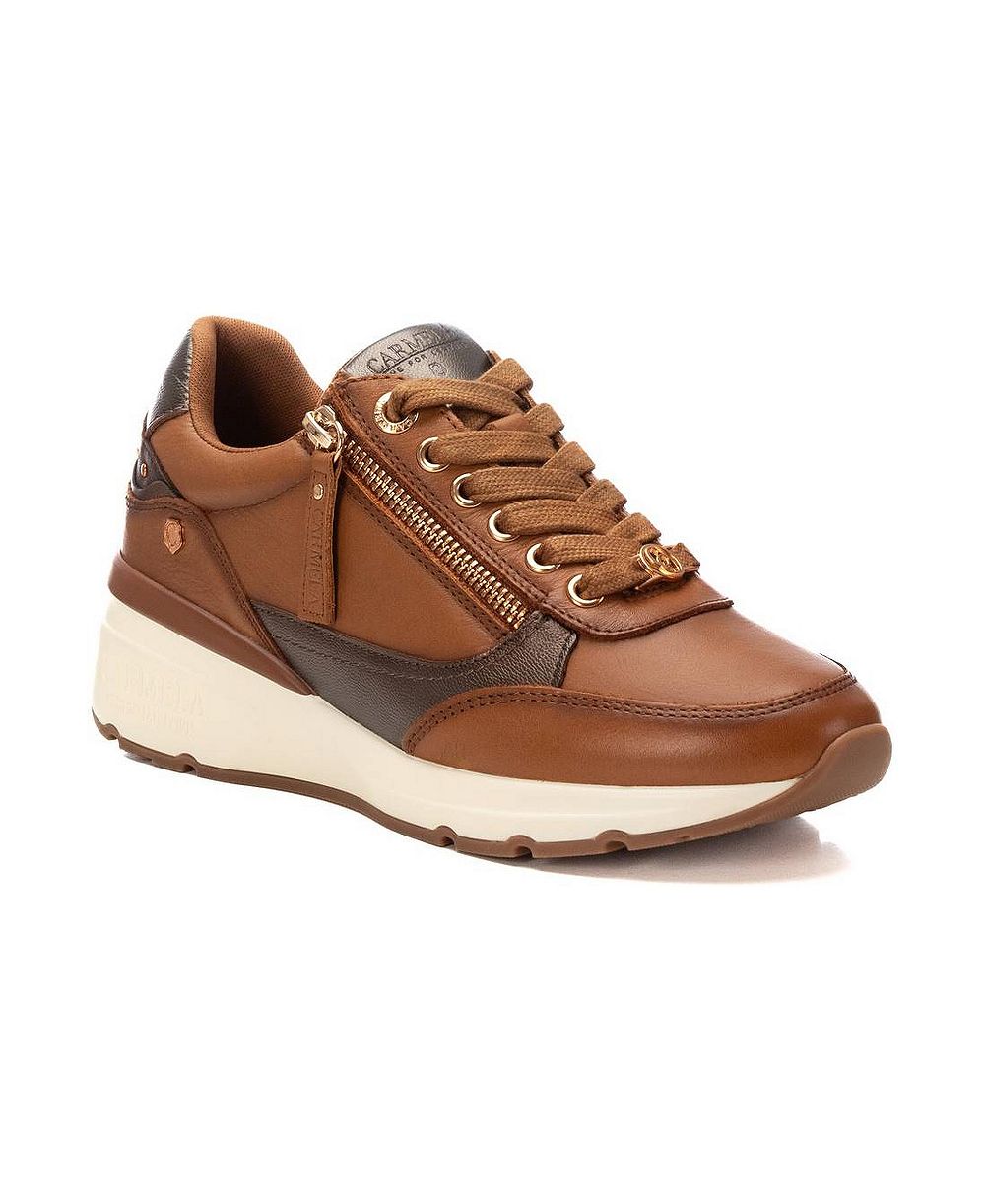 XTI Women's Carmela Collection Leather Casual Sneakers