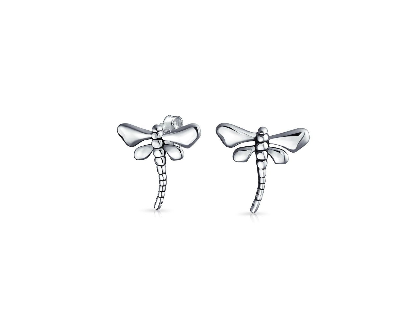 Bling Jewelry Garden Dragonfly Firefly Filigree Stud Earrings .925 Sterling Silver