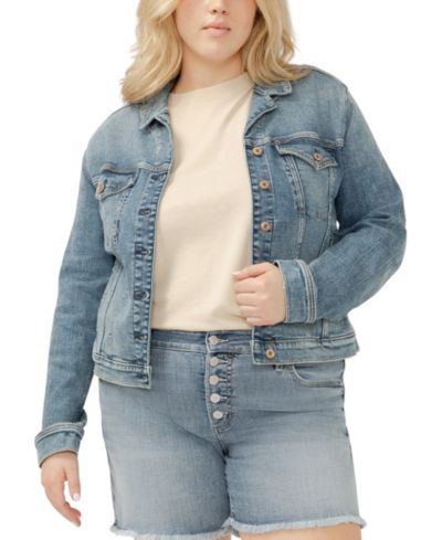 Джинсовая куртка Silver Jeans Co. Plus Size с неровным краем