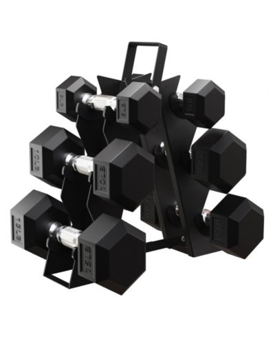 Набор гантелей BalanceFrom Fitness Signature Alloy Steel Rubber Encased Hex, Black