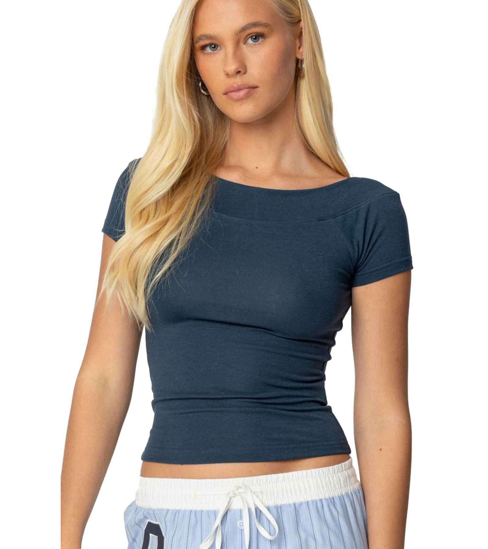 Женский топ Edikted Becca Boat Neck