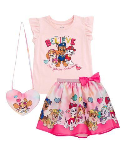 Paw Patrol Little Girls Tank Top Skirt and Bag 3 Piece Outfit Set