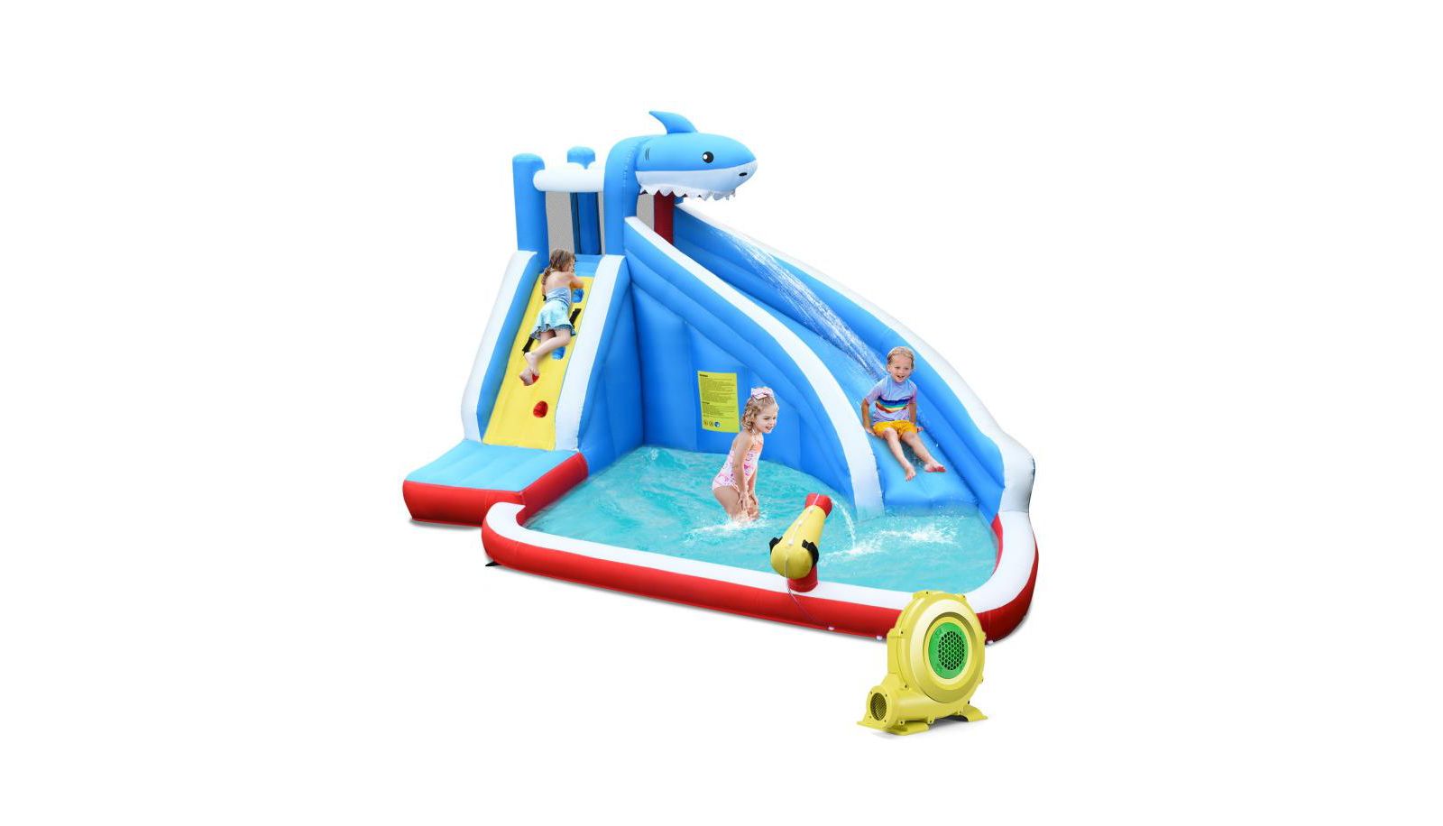 Надувной аквапарк 4-в-1 с длинной горкой Slickblue Ultimate Outdoor Playset для детей