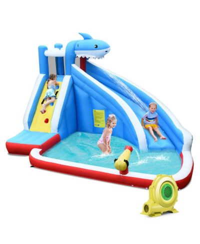 Надувной аквапарк 4-в-1 с длинной горкой Slickblue Ultimate Outdoor Playset для детей