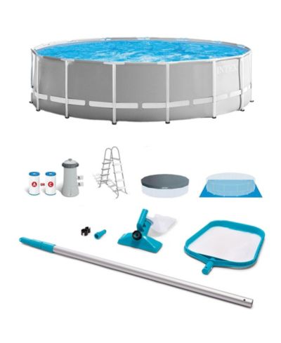 Intex Prism Frame 15'x48" Swimming Pool Set with Ladder, Cover and Maintenance Kit