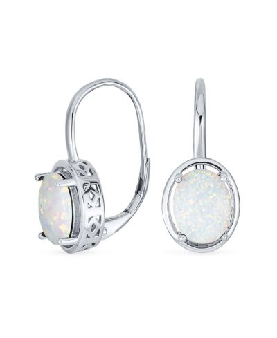 Bling Jewelry Серьги-подвески из серебра 925 Sterling Silver с опалом