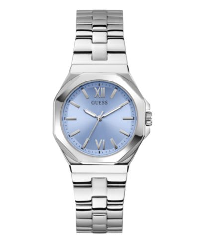 GUESS Women's Analog Silver-Tone Stainless Steel Watch, 34mm