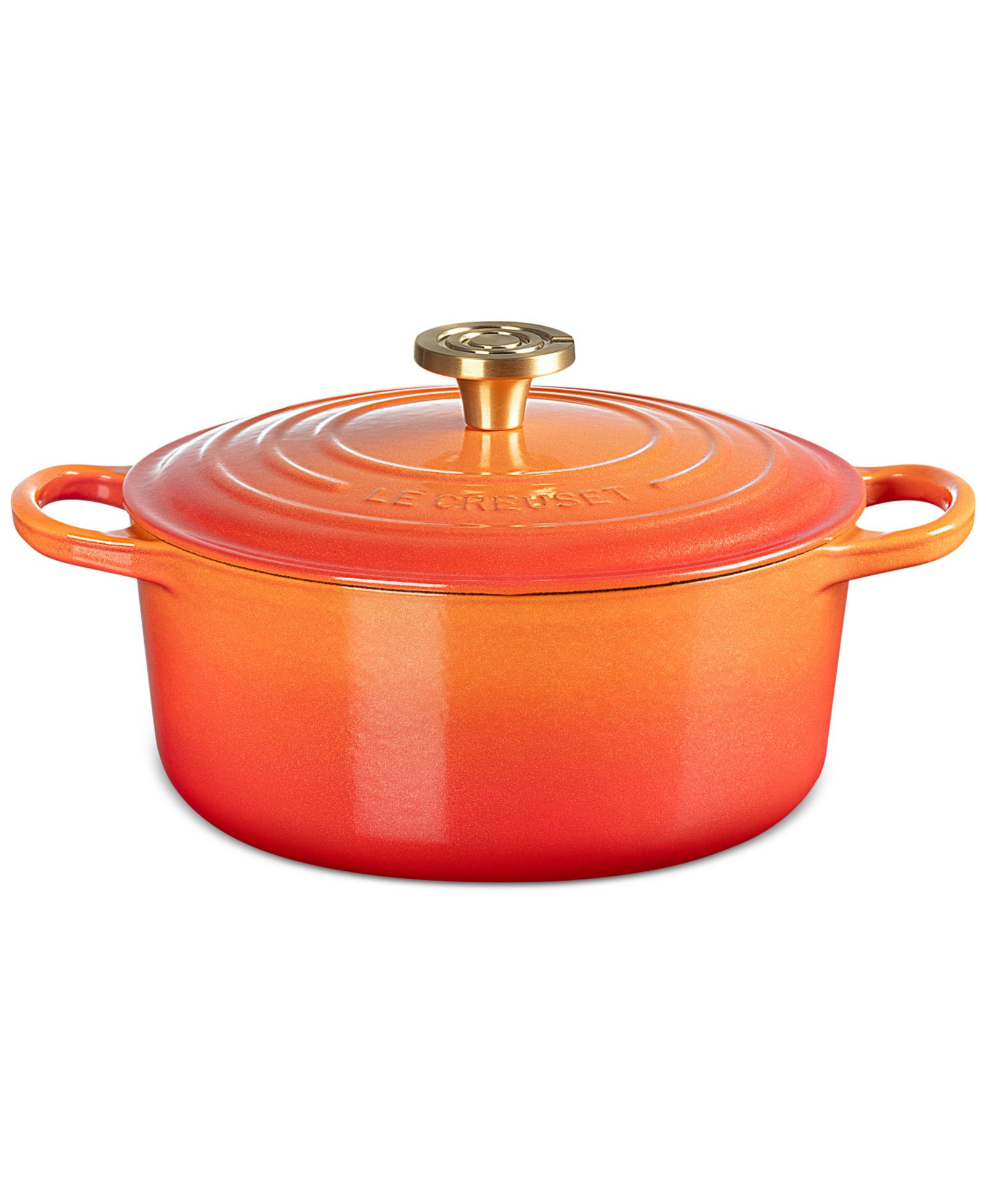 Le Creuset Signature 4.5-Qt. Flamme Dorée Round Dutch Oven with Crucible Knob - 100th Anniversary Edition