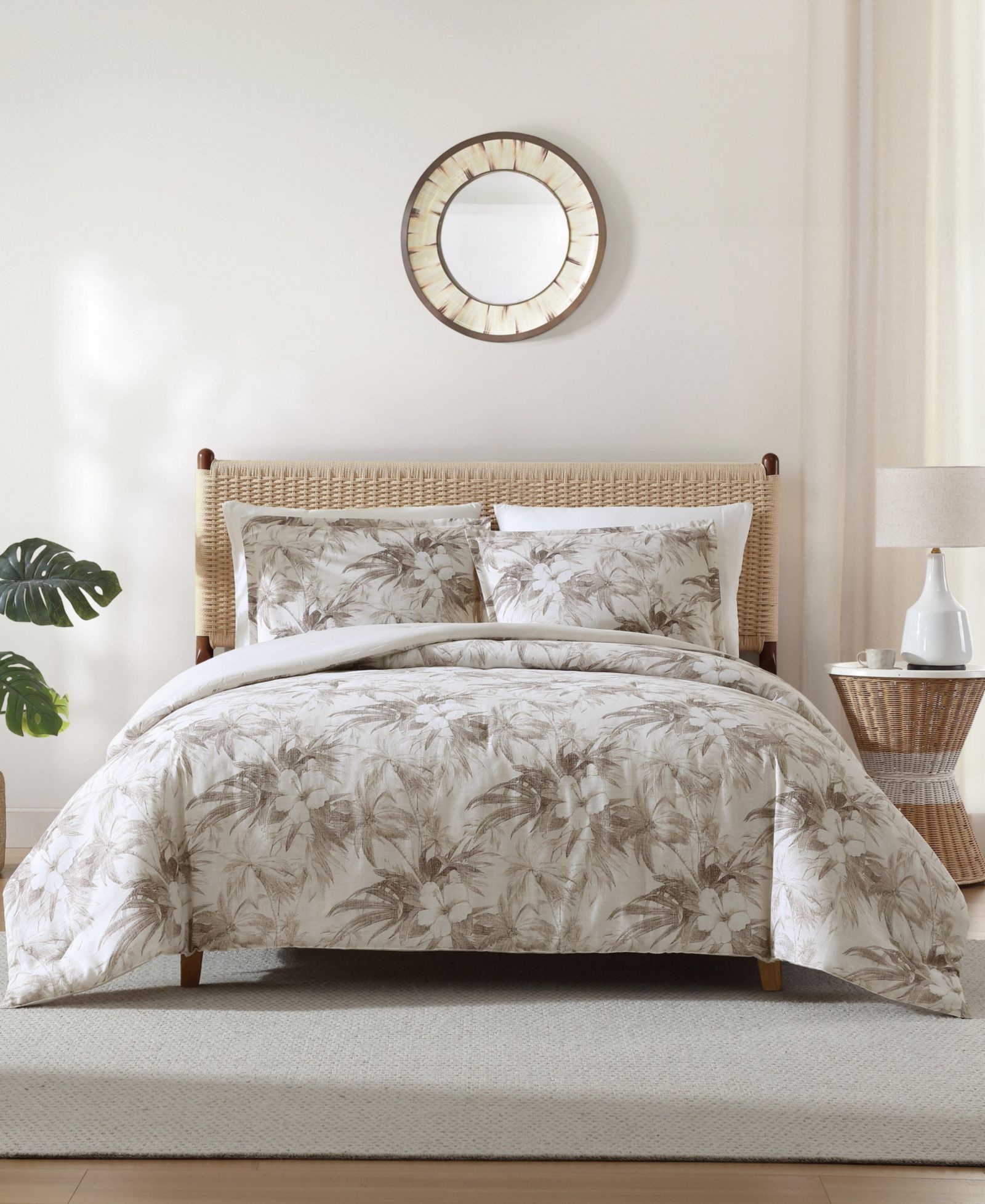 Комплект покрывала Tommy Bahama Beachway Blooms, реверсивный, 3 предмета