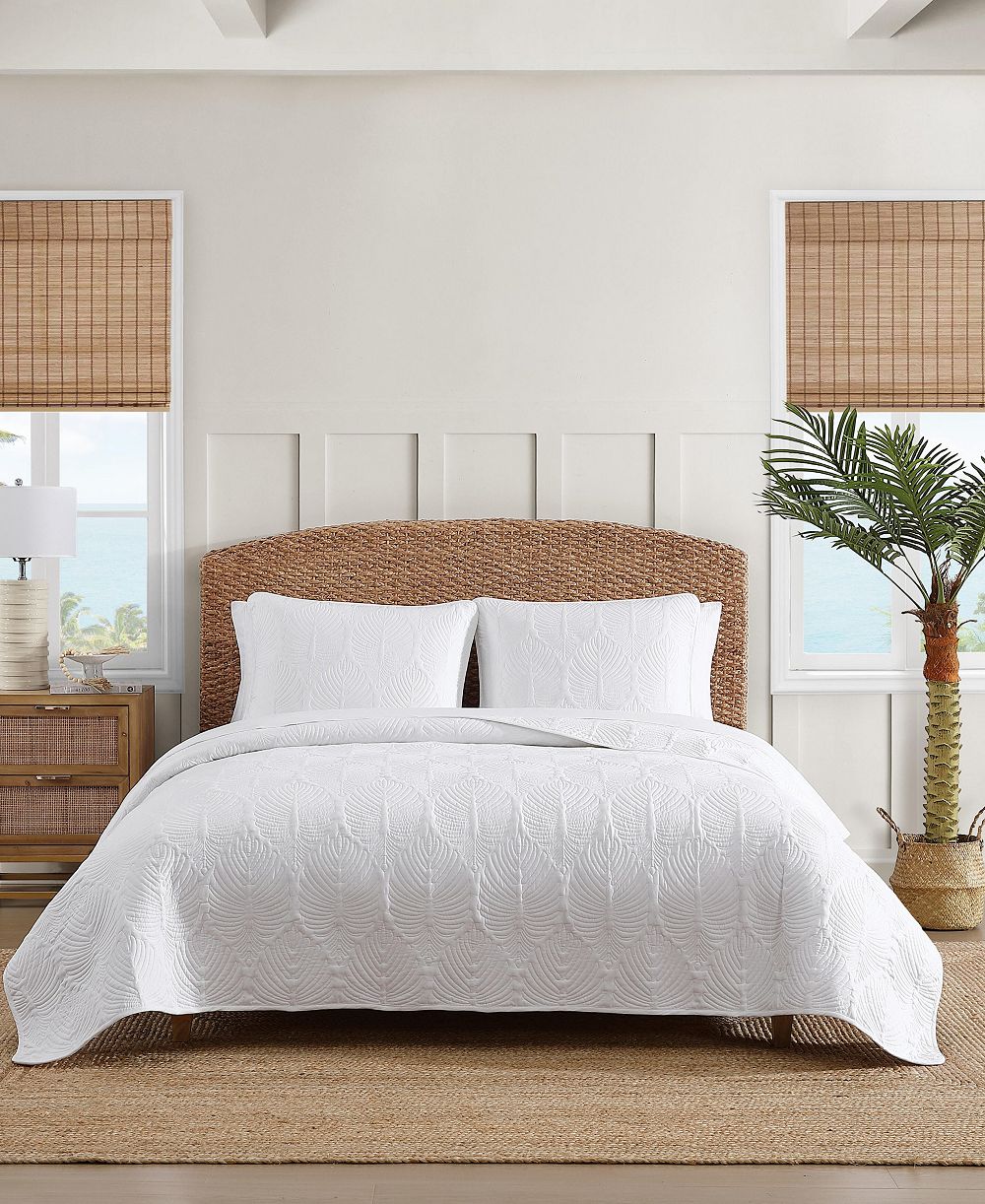 Tommy Bahama Line Palm Cotton Reversible 3-Pc. Quilt Set, Full/Queen