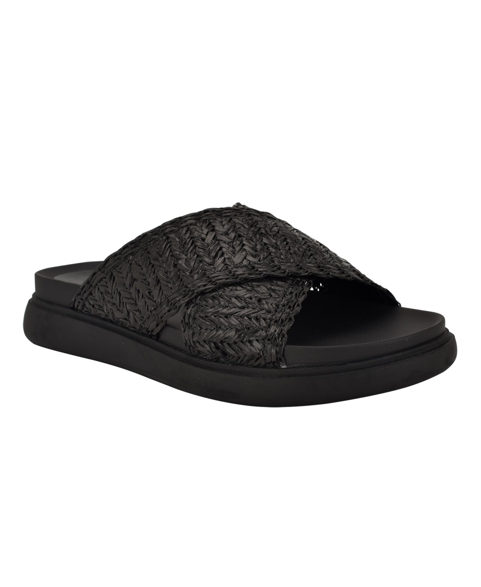 Calvin Klein Women's Pacen Woven Crisscross Flat Sandals