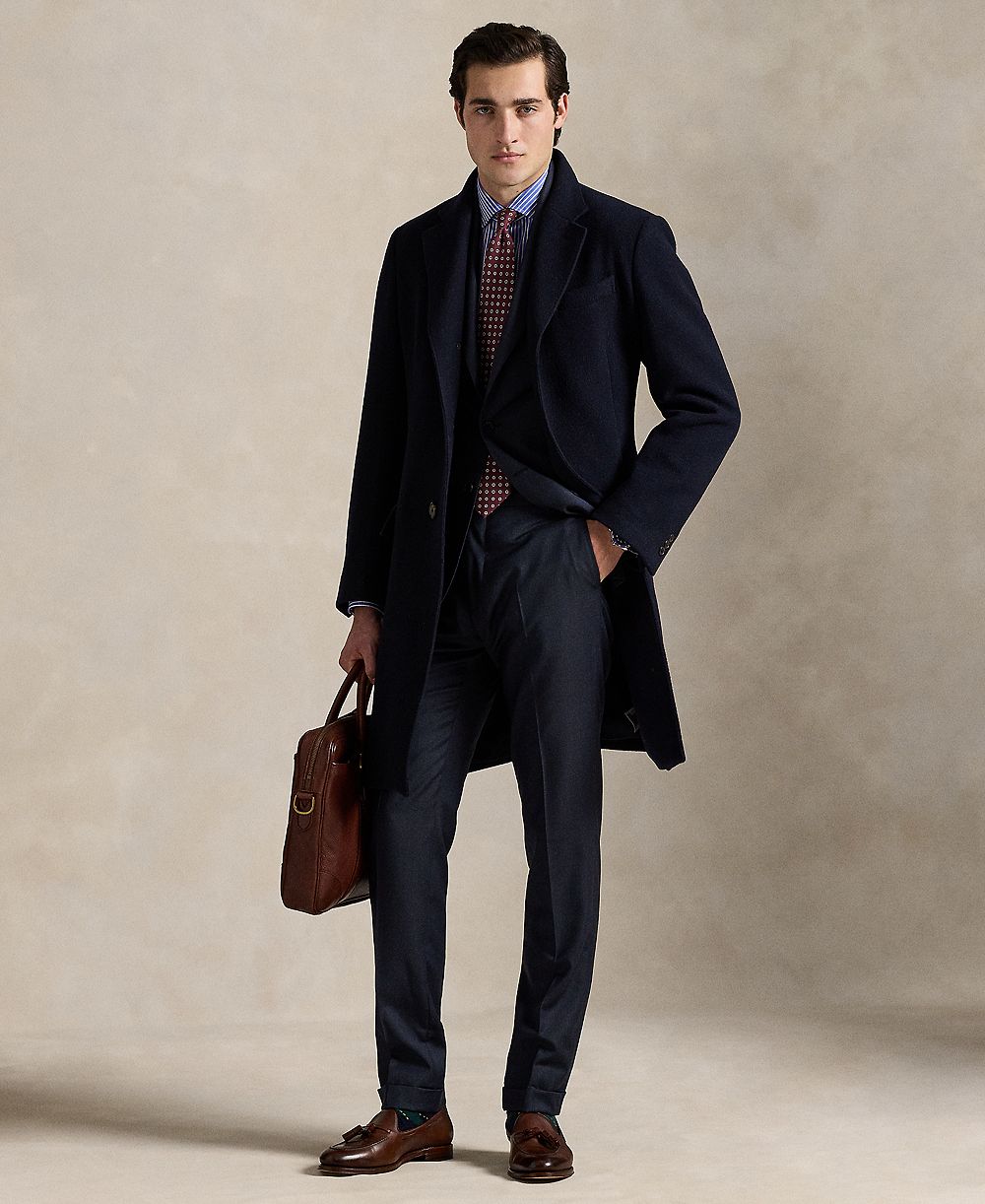 Polo Ralph Lauren Men's Tailored Fit Lightweight Wool-Blend Melton Topcoat
