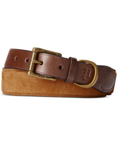 Polo Ralph Lauren Men's Leather-Trim Suede Belt