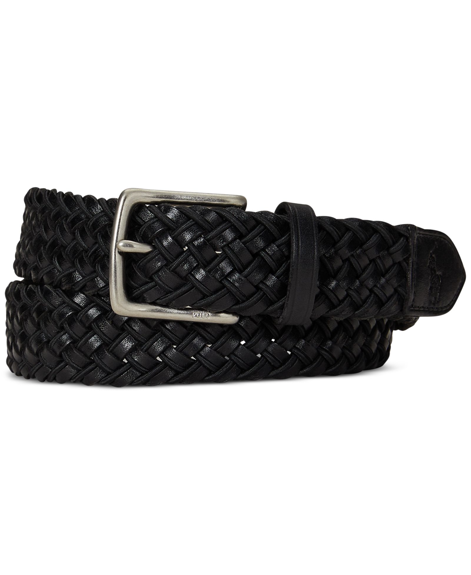 Мужской кожаный ремень Polo Ralph Lauren Leather & Braided Cord Woven