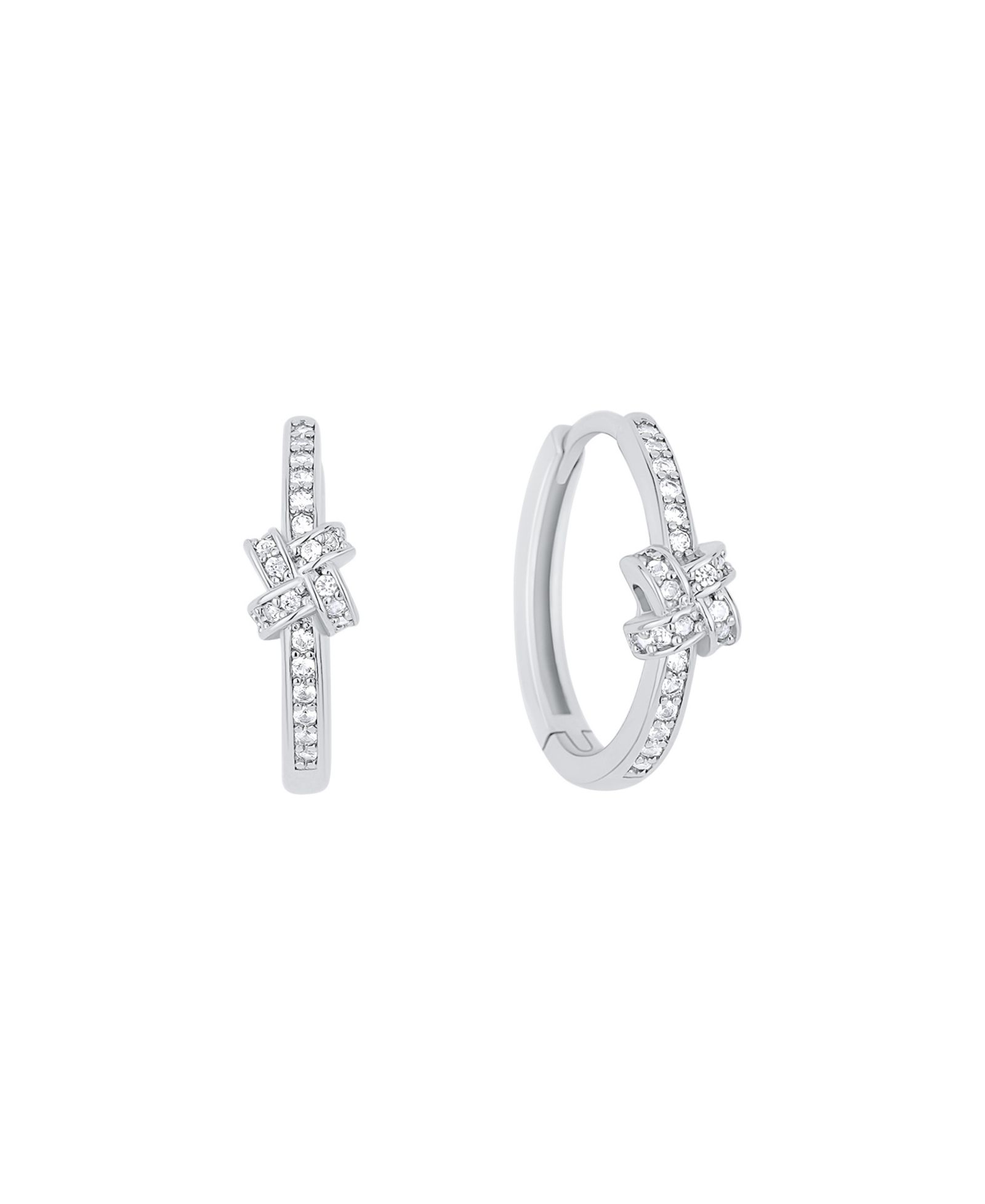 Серьги-кольца And Now This Cubic Zirconia Knot Hoop