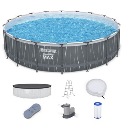 Bestway Steel Pro MAX круглый надувной бассейн, 18' x 48", с LED светом