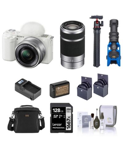 Беззеркальная влог-камера Sony ZV-E10 с объективом 16-50mm и набором аксессуаров