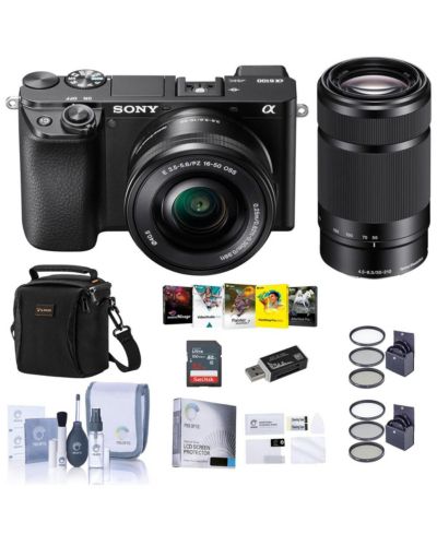 Sony Alpha a6100 Mirrorless Camera with 16-50mm and 55-210mm Lenses w/PC Acc