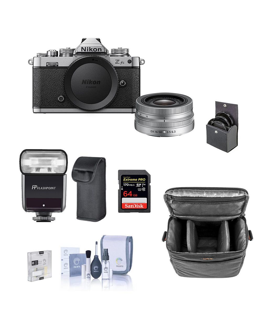 Nikon Z fc Mirrorless Camera w/DX 16-50mm Lens, Silver, with Accessory Kit