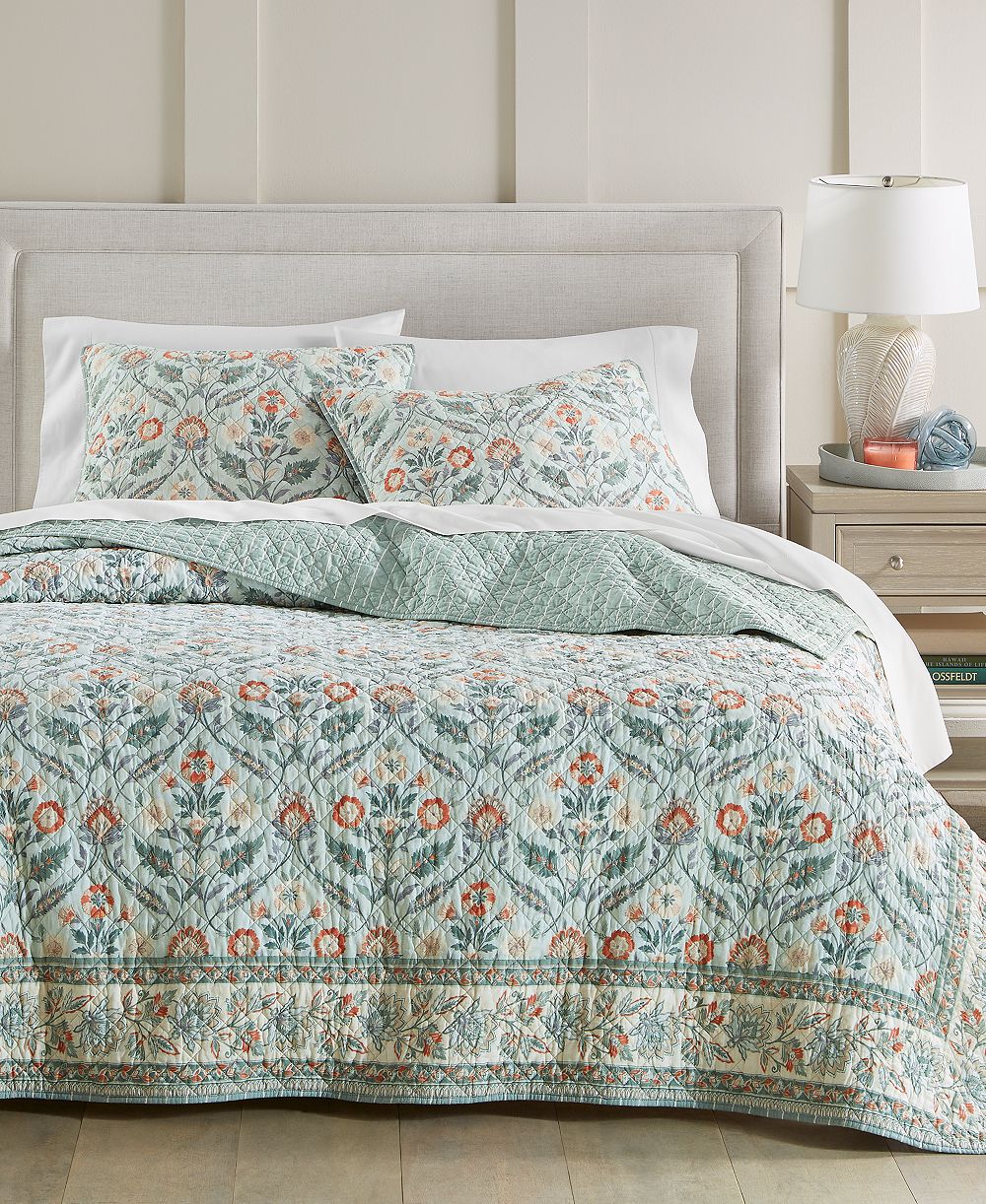 Charter Club Jacobean Border 3-Pc. Quilt Set, Full/Queen, Exclusively at Macy's